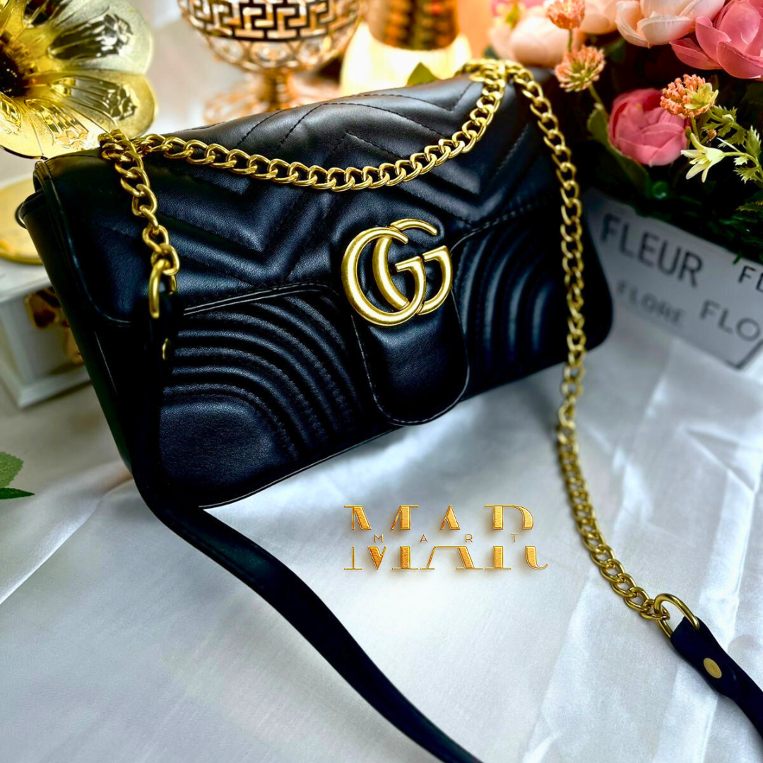 Luxury G Shoulder Bag – Black, White & Cream Beige