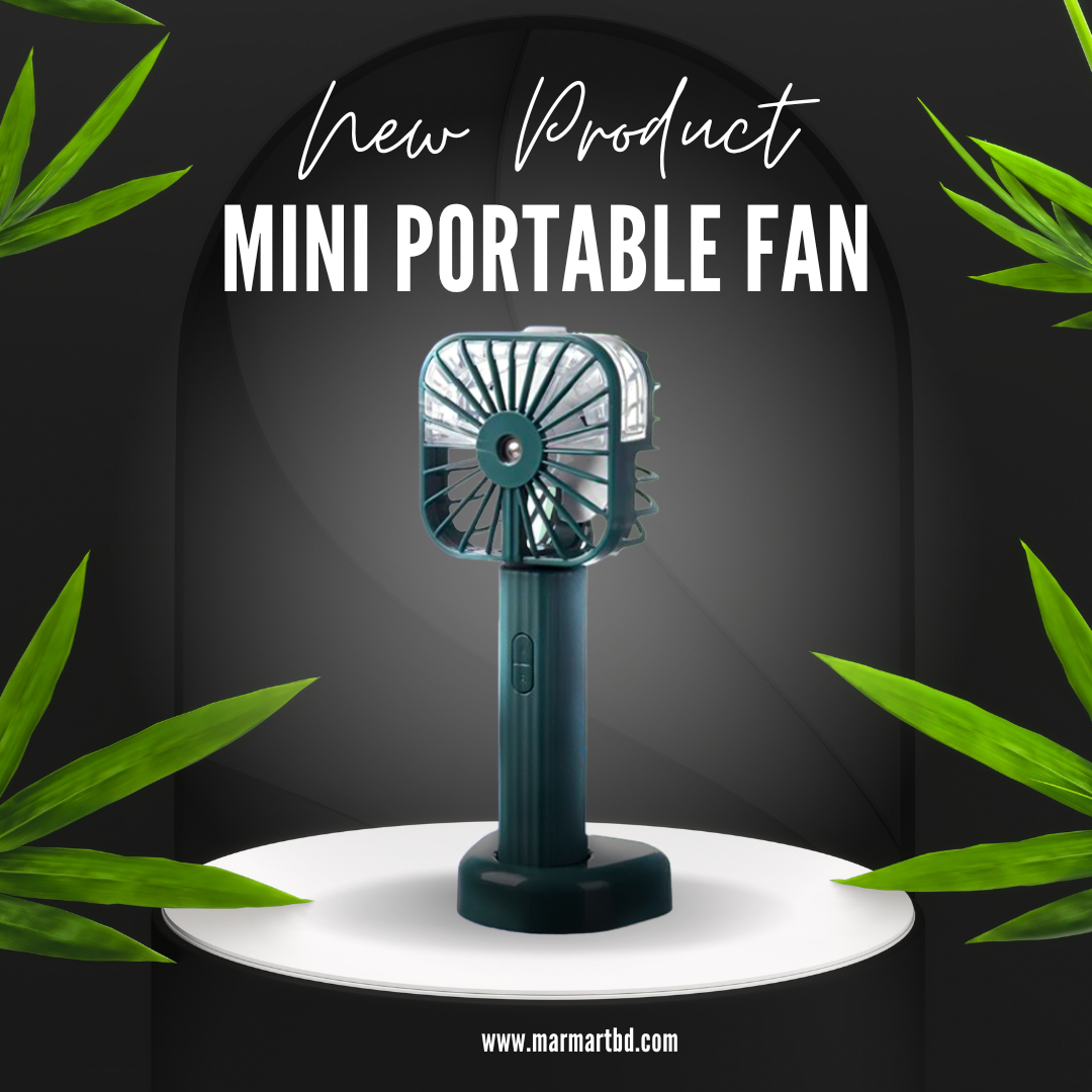 Mini Portable Rechargeable Fan – গরমে ঠাণ্ডা হাওয়ার সেরা সঙ্গী | MAR Mart