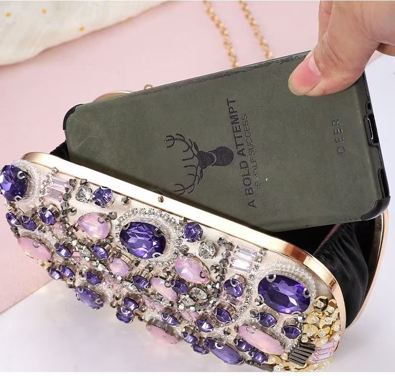 Big Stone Purse – Luxury Crystal Clutch for Wedding & Party