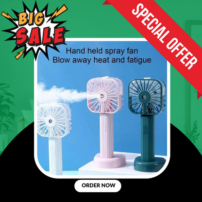 Rechargeable Handheld Fan With Mist