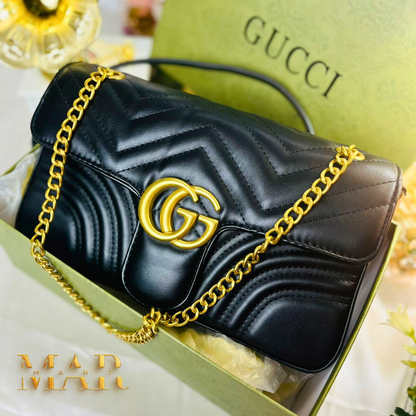 Luxury G Shoulder Bag – Black, White & Cream Beige