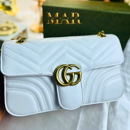 Luxury G Shoulder Bag – Black, White & Cream Beige